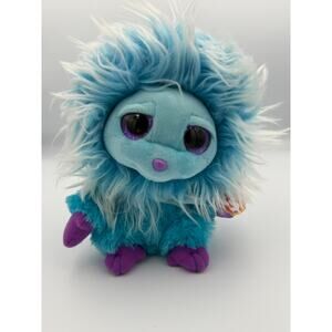 Retired TY Frizzys Collection Mops 9" Blue and Purple Stuffed Monster Toy NWT